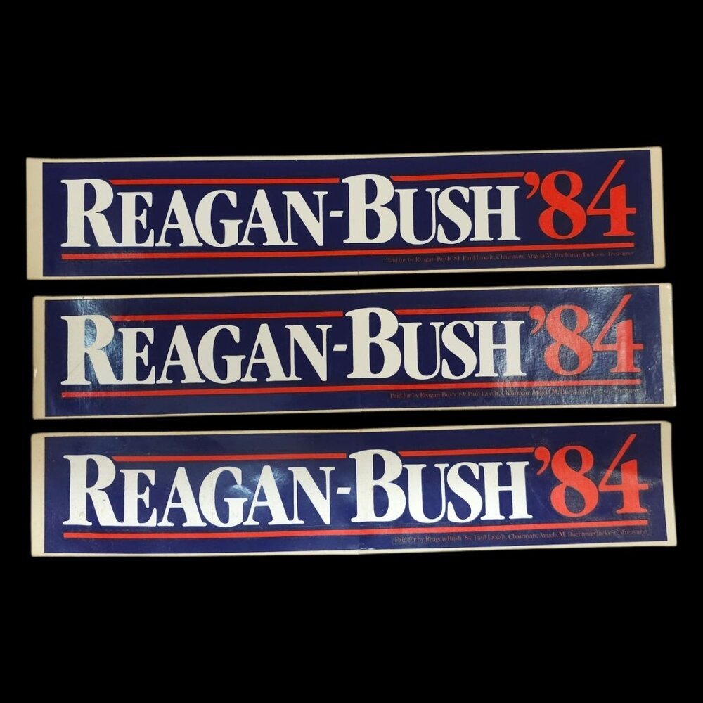 Reagan Bush 1984 Presidential Campaign Stickers Lot Of 3 Bumper Political NOS